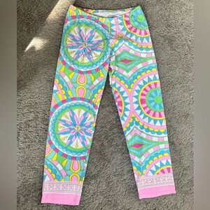 Women’s Pink & Aqua Geometric Print Leggings